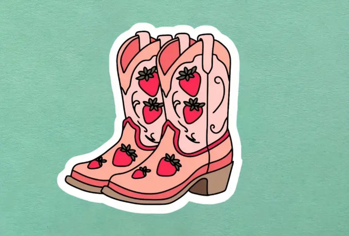 Strawberry Boots (Sticker)