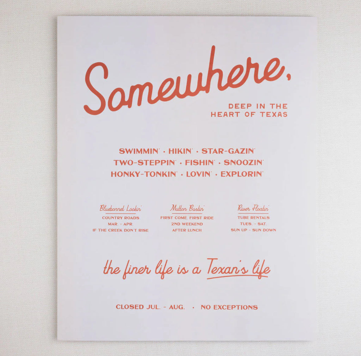 Somewhere in Texas Print