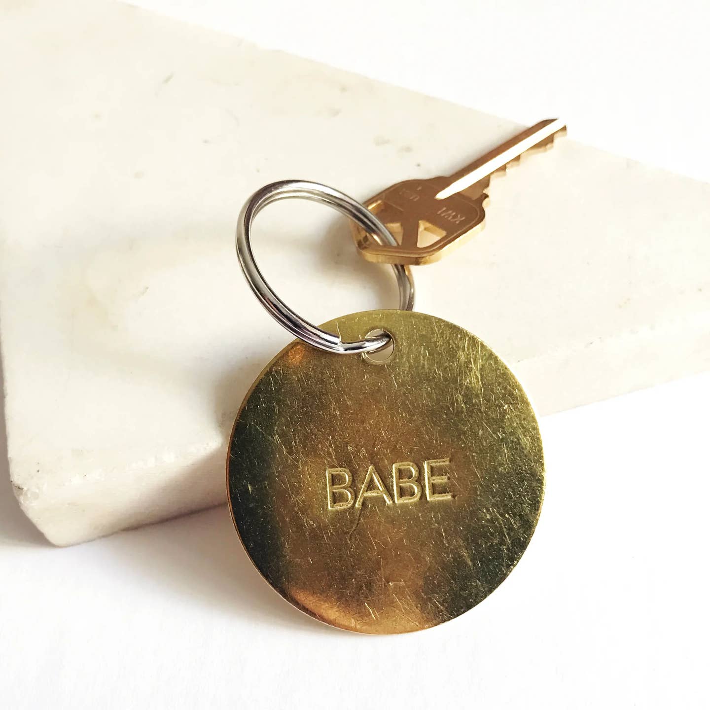 Hand Pressed Brass Keychain