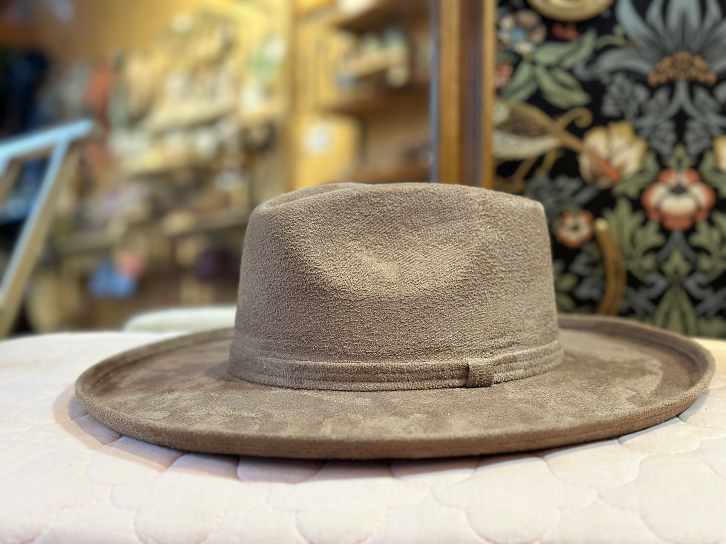 Pencil Brim Vegan Suede Hat