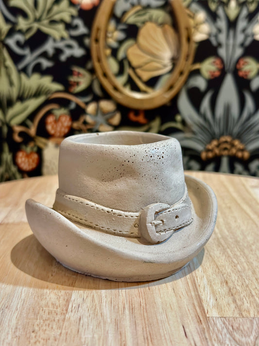 Cement Cowboy Hat Planters