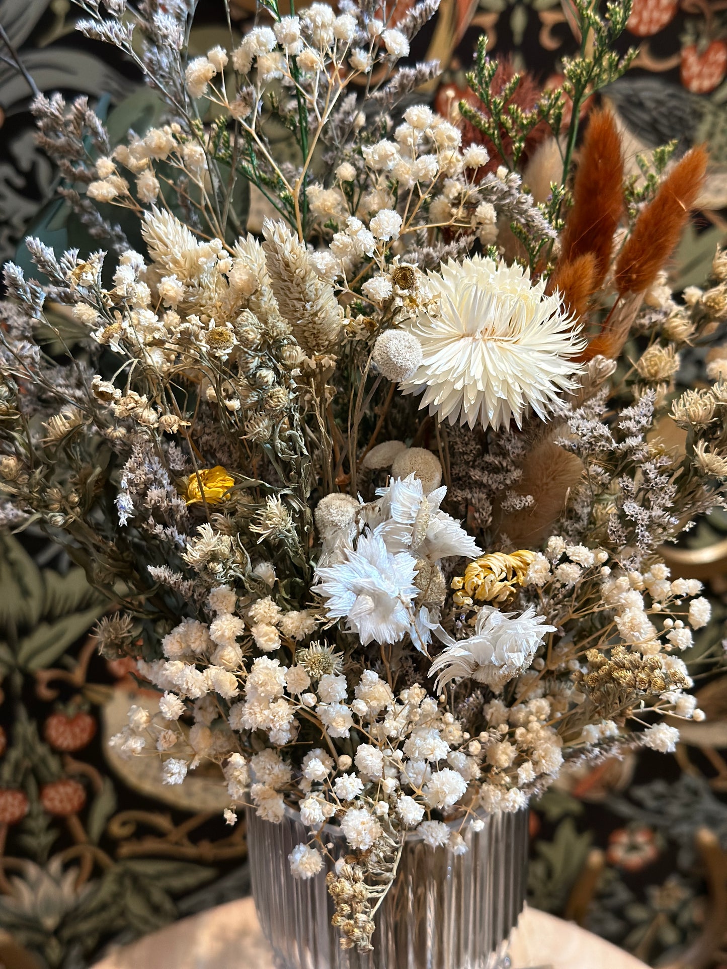 Clear Glass Vase with Arrangement