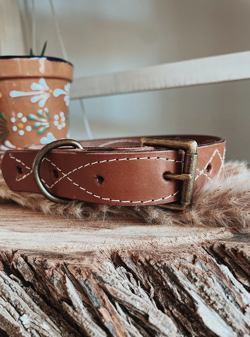 Medium Dog Collar (cowboy stitch)